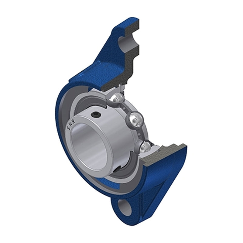 SNR USFLE205N Metric Two Bolt Oval Cast Iron Flange Housing with 25mm Bore Insert - Allow 2-3 Days