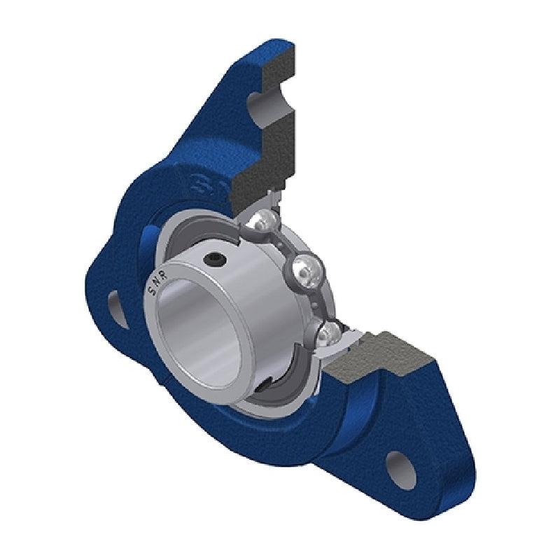 SNR USFTE210 Metric Three Bolt Cast Iron Triangular Housing with 50mm Bore Insert - Allow 2-3 Days