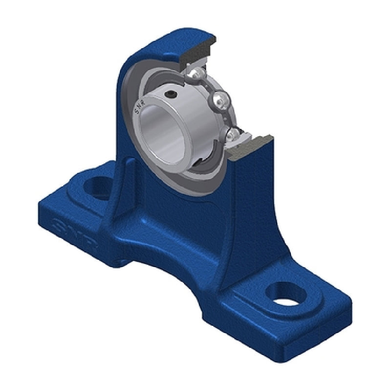 SNR USPH205N Metric Cast Iron High Centre Height Two Bolt Pillow / Plummer Block Housing with 25mm Bore Insert - Allow 2-3 Days