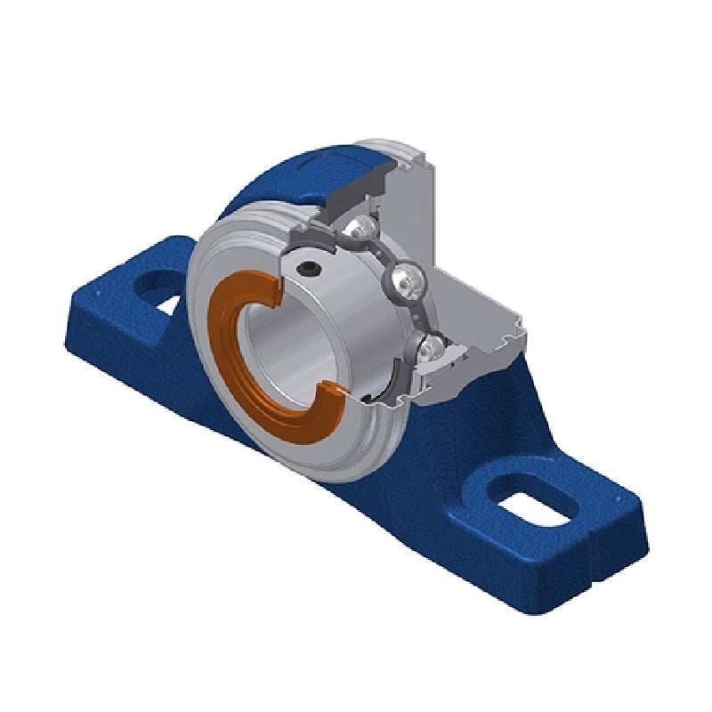 SNR USPLE207CO Metric Cast Iron Two Bolt Pillow / Plummer Block Housing with 35mm Bore Insert - Allow 2-3 Days
