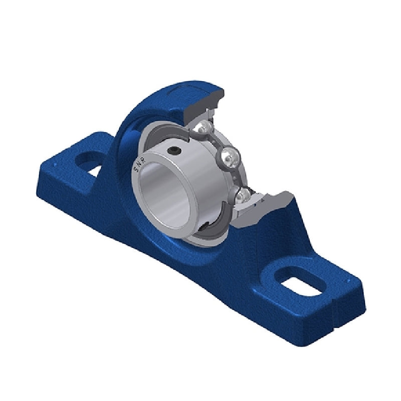 SNR USPLE204 Metric Cast Iron Two Bolt Pillow / Plummer Block Housing with 20mm Bore Insert - Allow 2-3 Days