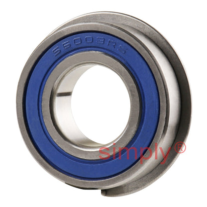 SS60032RSNR Budget Rubber Sealed Deep Groove Ball Bearing with Snap Ring 17x35x10mm