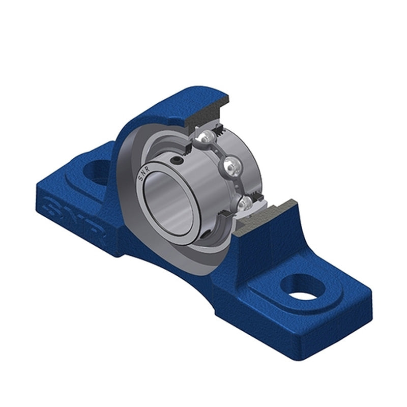 SNR UCP207NL3 Metric Cast Iron Two Bolt Pillow / Plummer Block Housing 35mm Bore Insert with Triple Lip Seal - Allow 2-3 Days
