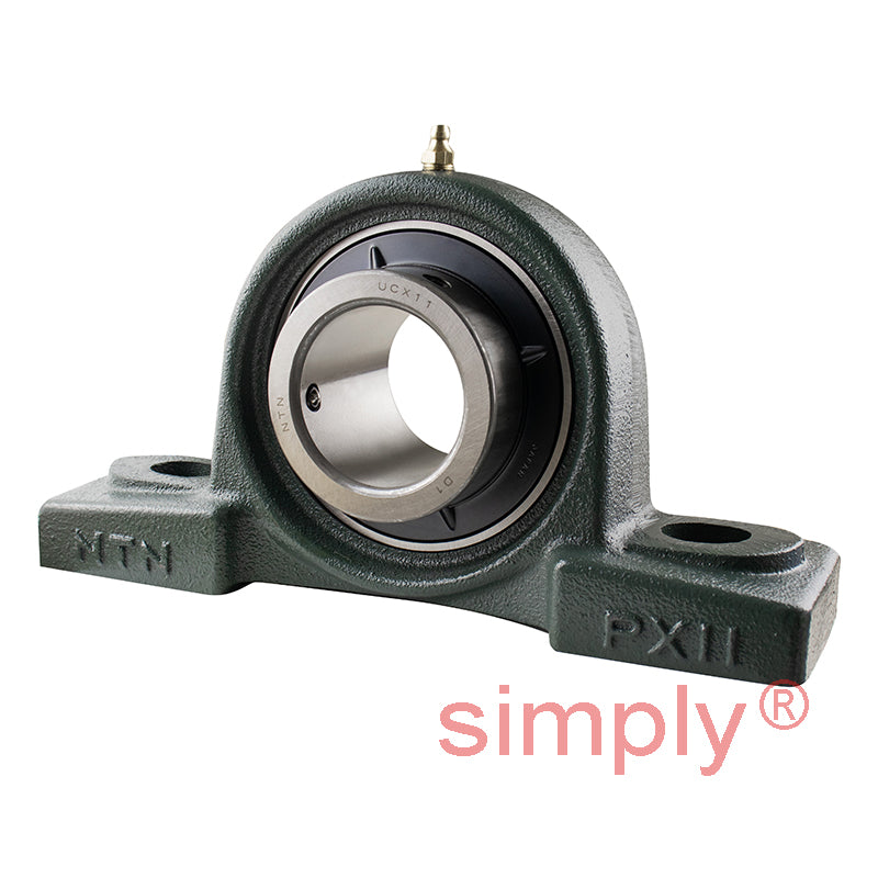 NTN UCPX11D1 Metric Cast Iron Two Bolt Pillow / Plummer Block Housing with 55mm Bore Insert