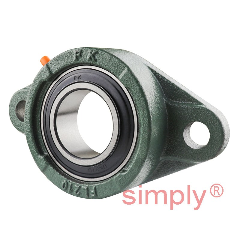 UKFL210 Metric Two Bolt Oval Cast Iron Flange Housing with 50mm Tapered Bore Insert (Requires Adaptor Sleeve - Sold Seperately)