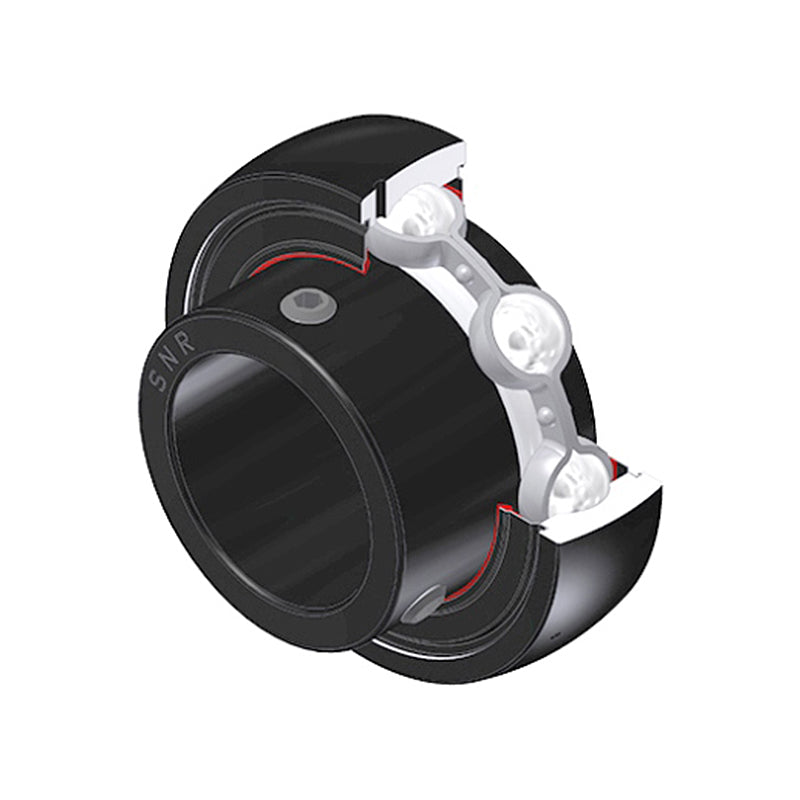 SNR US211G2T20 Metric Flatback Spherical Outer High Temp Bearing Insert 55mm Bore 100mm Outside Diameter with Grub Screws - Allow 2-3 Days