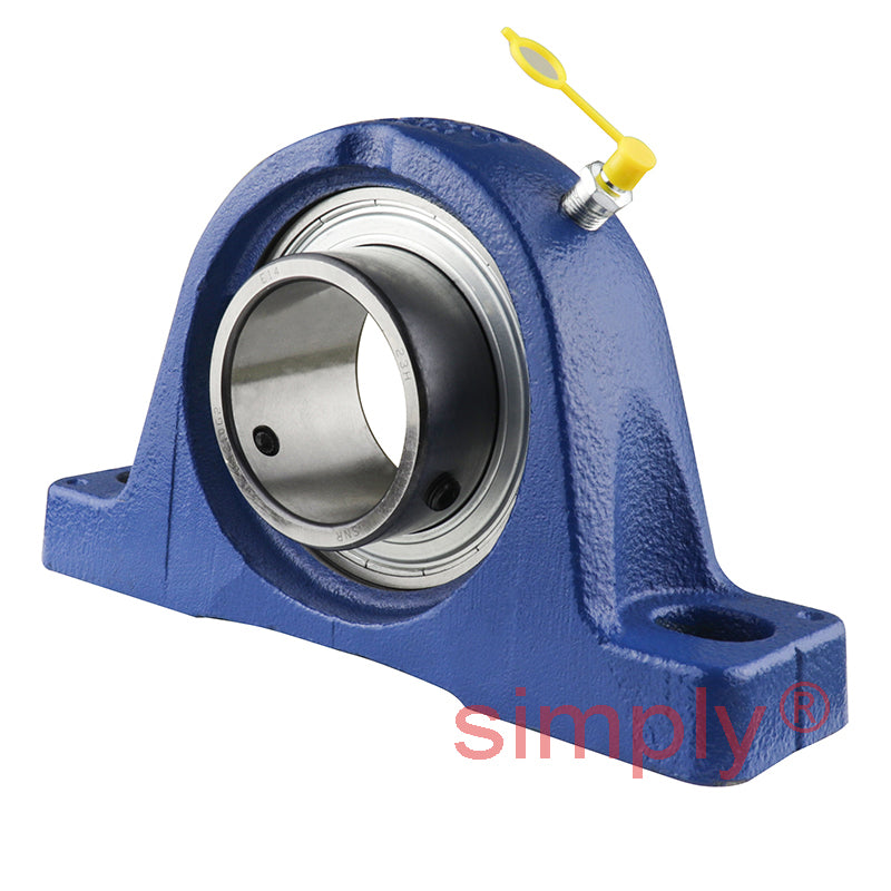 SNR USPE210 Metric Cast Iron Two Bolt Pillow / Plummer Block Housing with 50mm Bore Insert