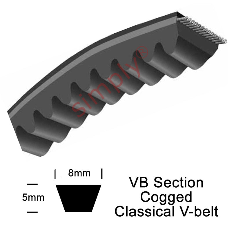 Optibelt VB-8x475-Li Cogged Classical 8mm Wide 5mm Deep V-Belt