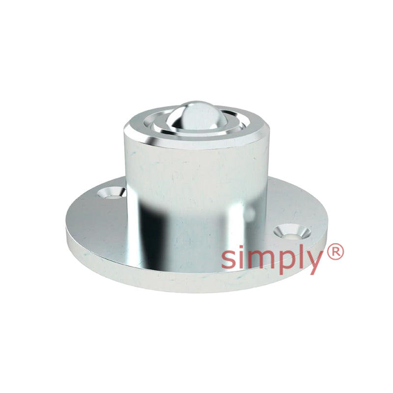High-Performance High Capacity 2 Bolt Base Mounted Round Surface Ball Transfer Unit with 12.7mm Stainless Steel Ball - Load Capacity 35kg - Allow 2-3 Days