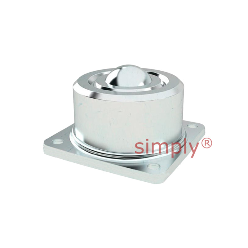 High-Performance High Capacity 4 Bolt Base Mounted Square Surface Ball Transfer Unit with 25.4mm Steel Ball - Load Capacity 320kg - Allow 2-3 Days