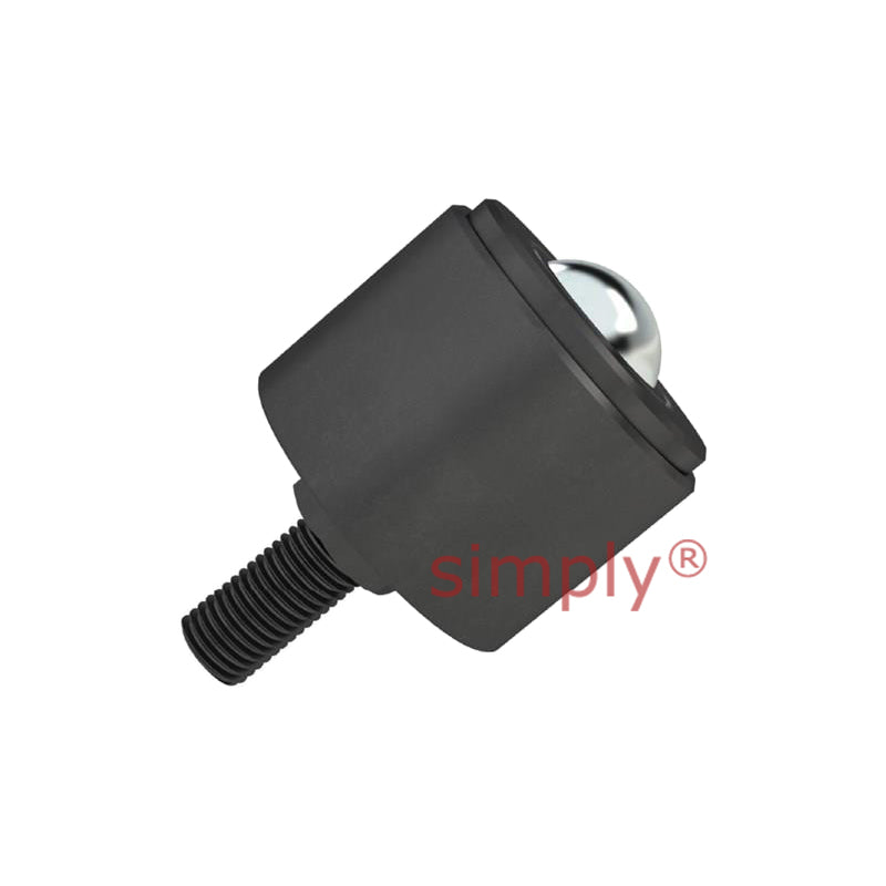 High Capacity Hex Threaded Ball Transfer Unit with 25.4mm Stainless Steel Ball 1/2 UNF Thread - Load Capacity 112kg - Allow 2-3 Days