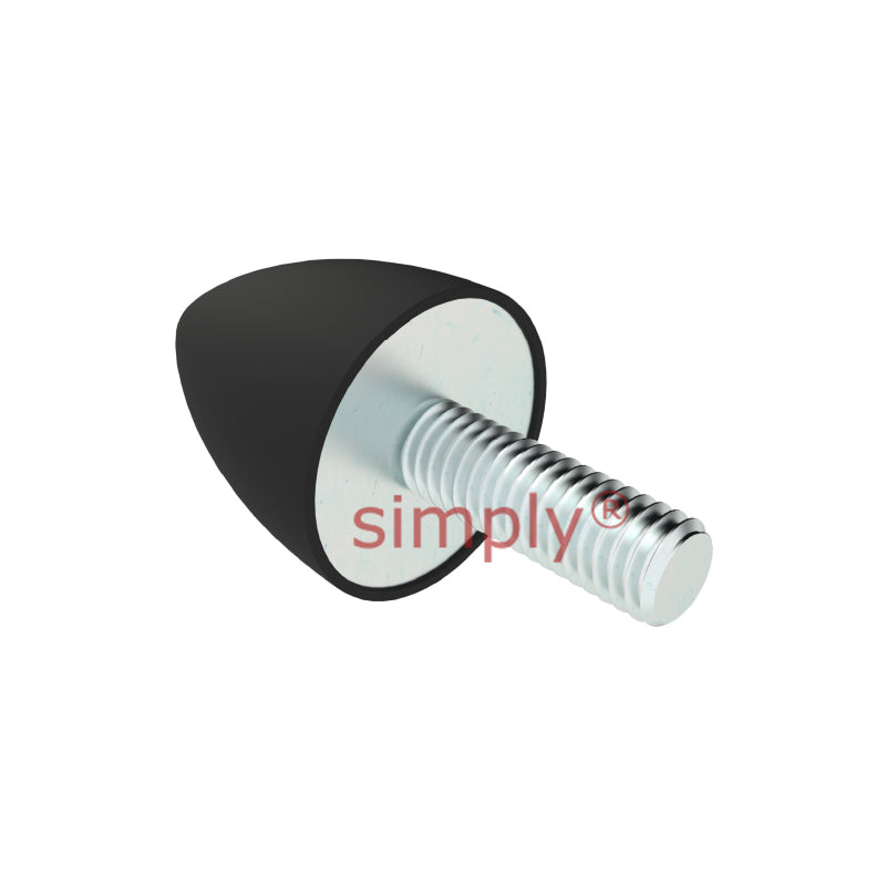 High-Performance Male Rubber Cone Bump Stop 20x24mm M6 Thread