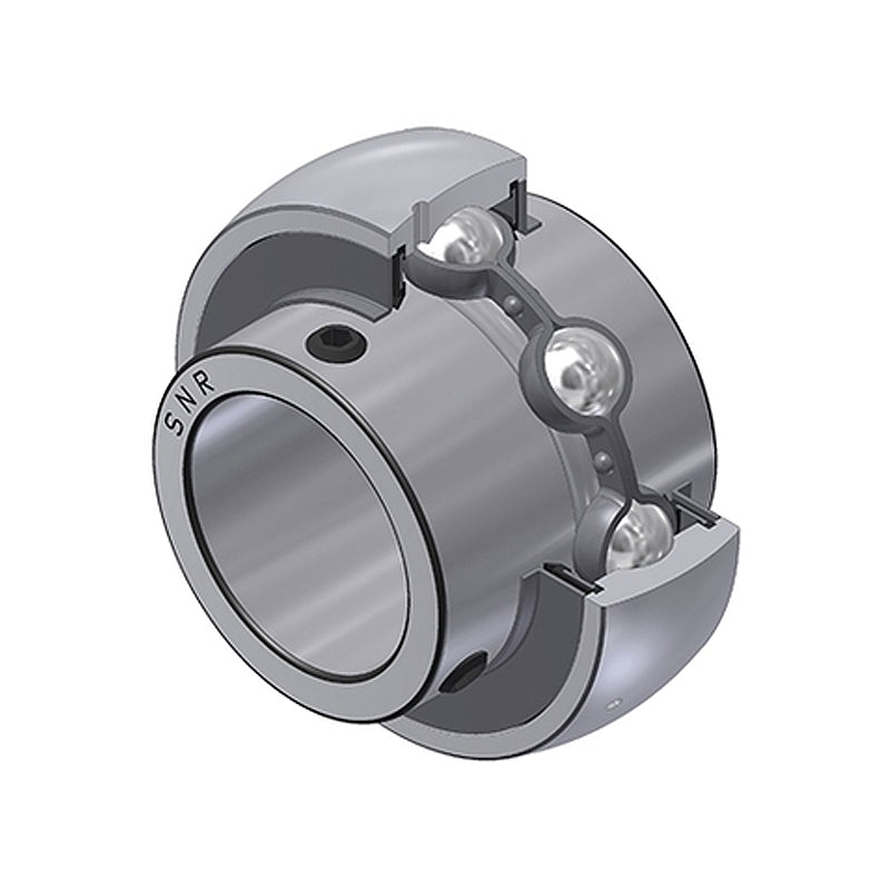 SNR ZUC205FG Metric Full Width Spherical Outer Food Safe Bearing Insert 25mm Bore 52mm Outside Diameter with Grub Screws - Allow 2-3 Days